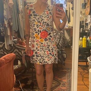 Loft xs floral print silk dress
